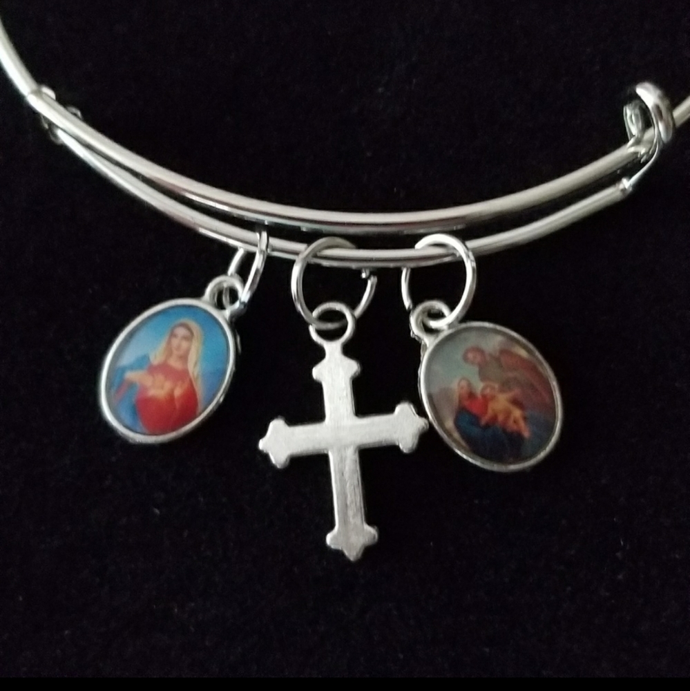 Biblical Art Silver Slide Bracelet